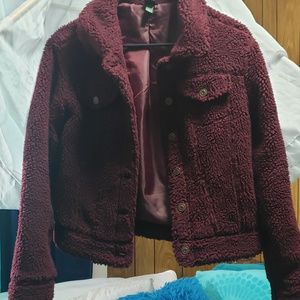 Faux Shearling Button Up Jacket